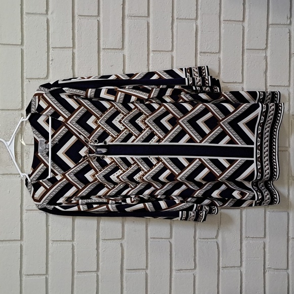 JM Collection Boho Vibes Gold Embellished Chain Detail Tunic. Size 3X NWOT - Picture 1 of 12